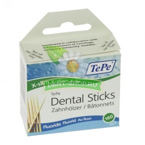  TePe Wooden Dental Sticks Slim Pocket Fluoride (160 .)