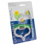 CURAPROX детский набор: зубная щетка и прорезыватель для временных зубов голубой
