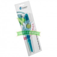 Miradent Protho Brush De Luxe Blue Transpa - щетка для чистки протезов с эргономичной ручкой голубая